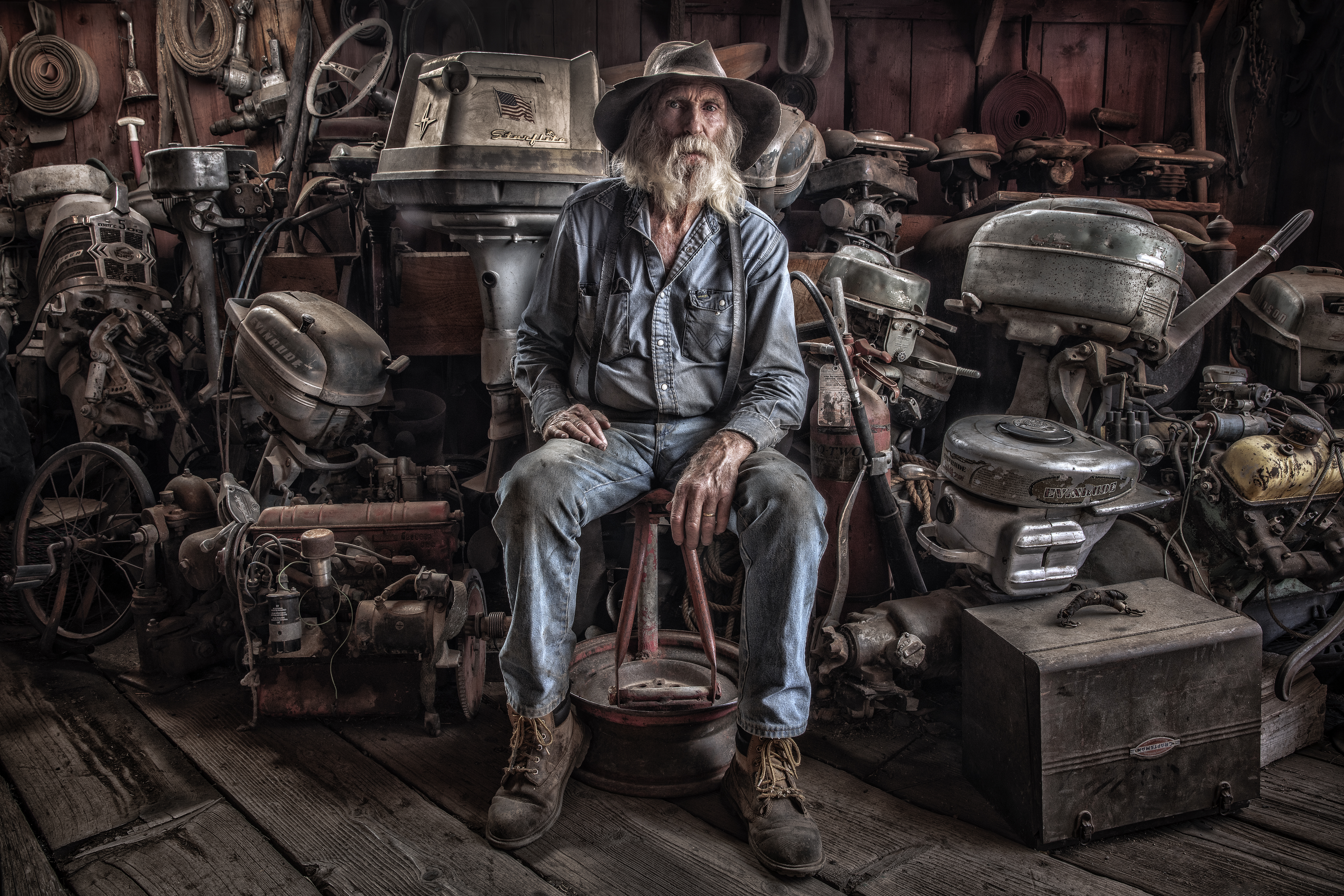  Collector of old outboard motors  | Dovis Bird Agency Photography
