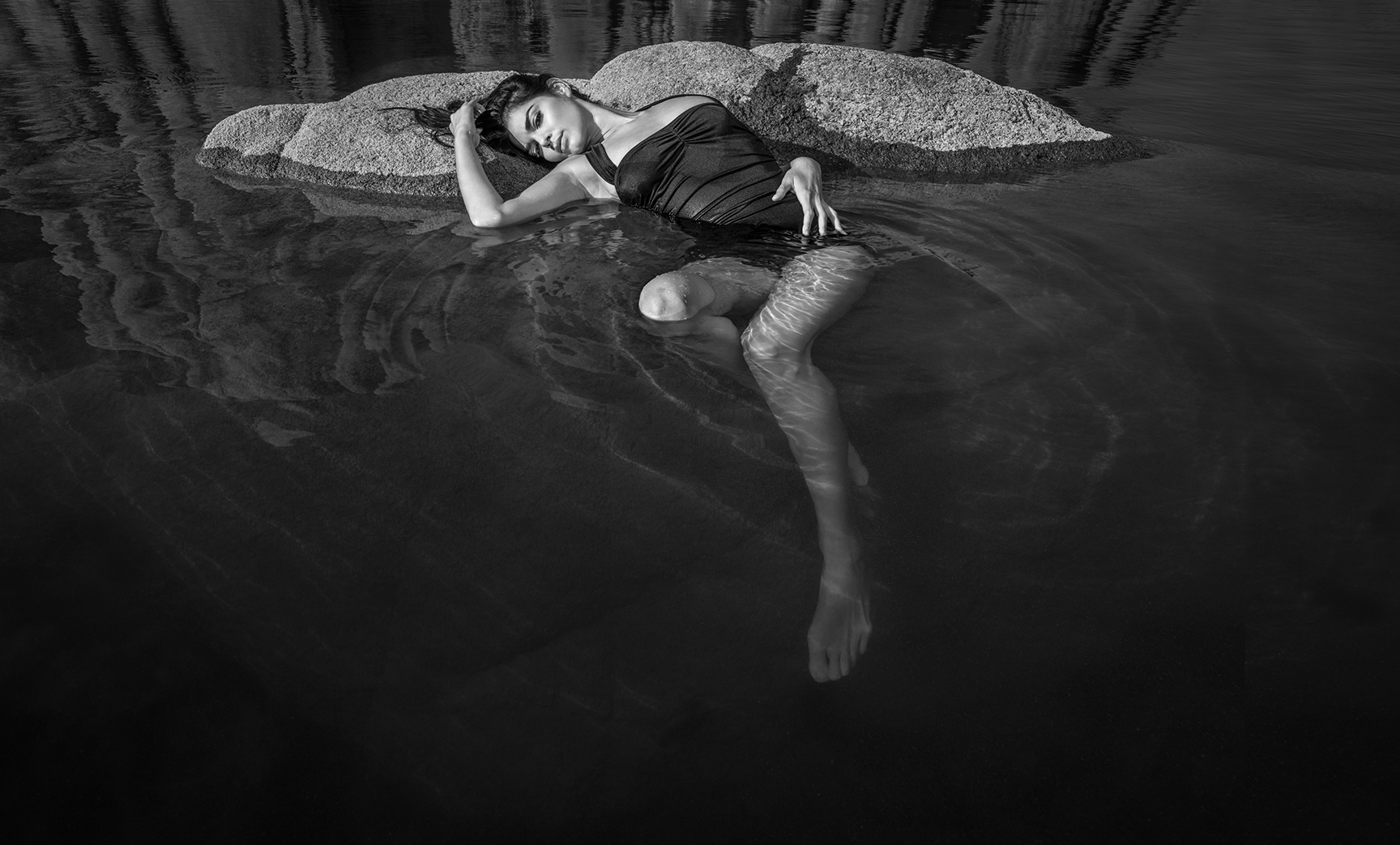 Model Wearing Bathing Suit in Water | Dovis Bird Agency Photography
